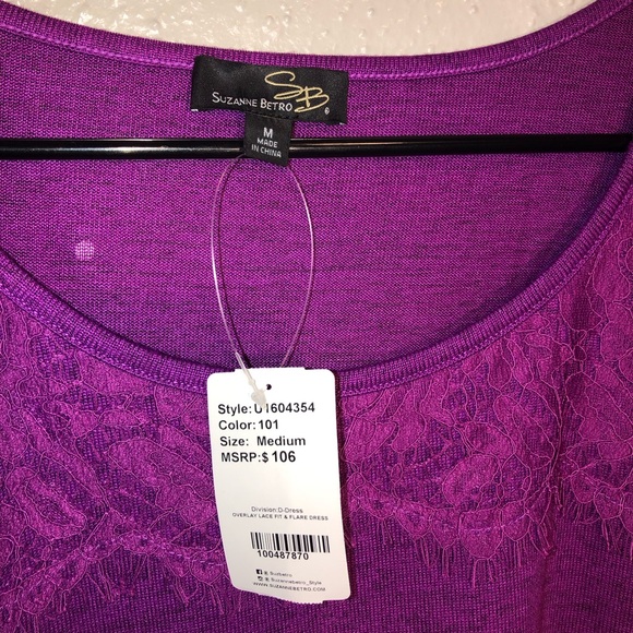 SUZANNE BETRO SIZE Medium N.W.T Color Plum 37”Top to Bottom 20”Armpit to Armpit - Picture 3 of 7